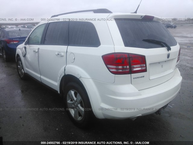 3D4PG5FV7AT276256 - 2010 DODGE JOURNEY SXT WHITE photo 3