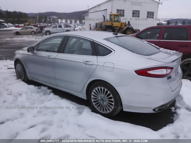 3FA6P0D98ER326608 - 2014 FORD FUSION TITANIUM SILVER photo 3