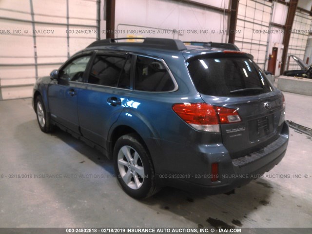 4S4BRBCC6E3212256 - 2014 SUBARU OUTBACK 2.5I PREMIUM BLUE photo 3