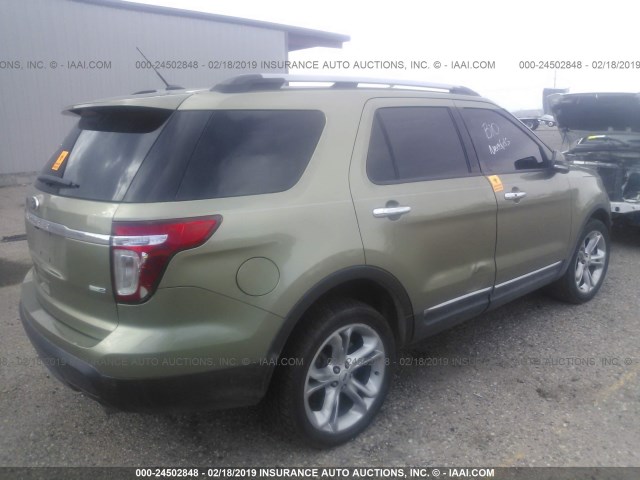 1FM5K8F82DGC02049 - 2013 FORD EXPLORER LIMITED GREEN photo 4