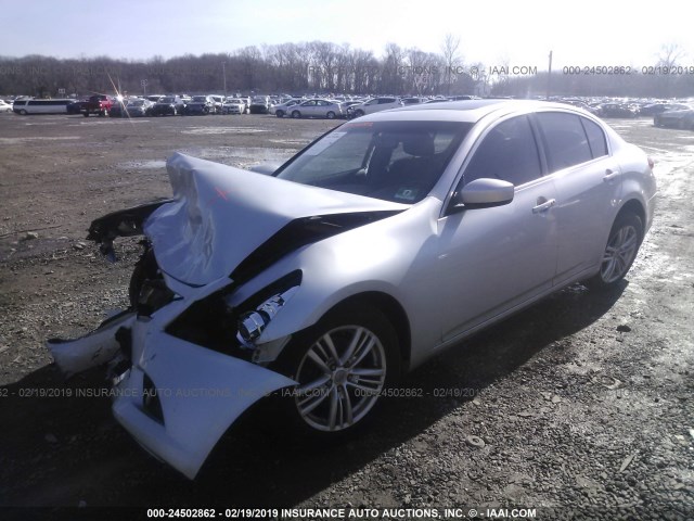 JN1CV6AR4AM455381 - 2010 INFINITI G37 SILVER photo 2