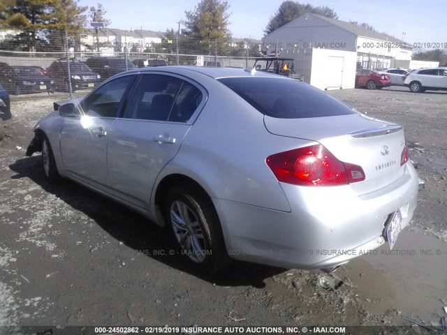 JN1CV6AR4AM455381 - 2010 INFINITI G37 SILVER photo 3