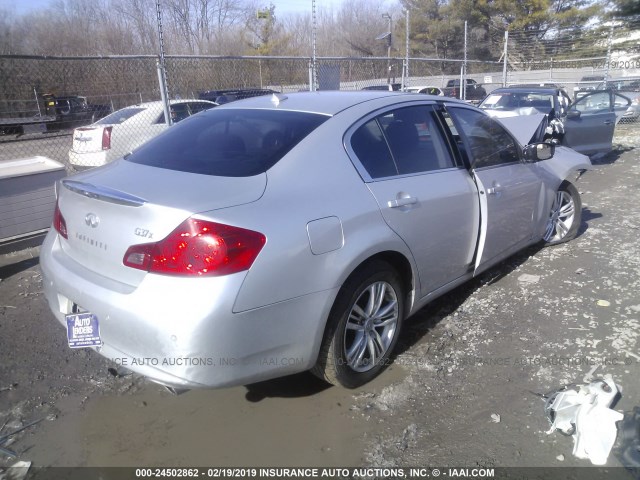 JN1CV6AR4AM455381 - 2010 INFINITI G37 SILVER photo 4