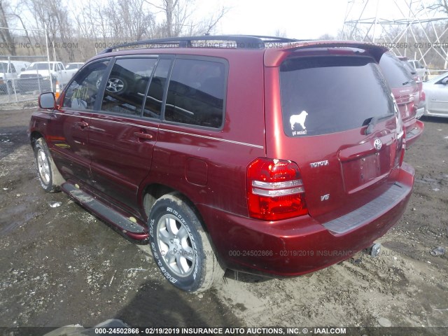 JTEGF21A720045273 - 2002 TOYOTA HIGHLANDER LIMITED RED photo 3