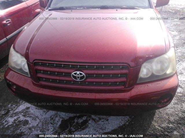 JTEGF21A720045273 - 2002 TOYOTA HIGHLANDER LIMITED RED photo 6