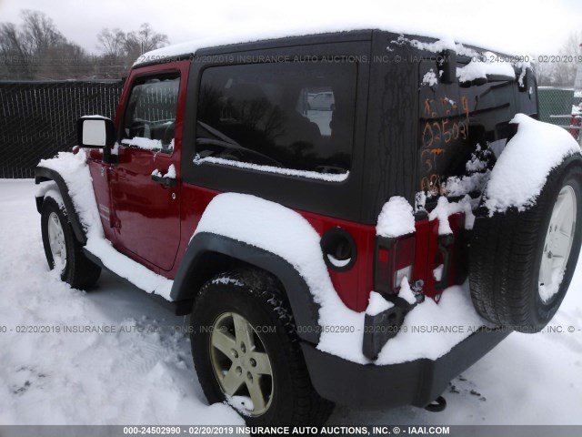 1J4AA2D18BL601118 - 2011 JEEP WRANGLER SPORT RED photo 3