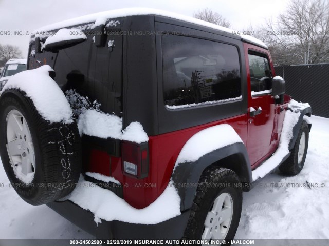 1J4AA2D18BL601118 - 2011 JEEP WRANGLER SPORT წითელი ფოტო 4