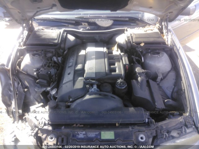 WBADT43412GY41735 - 2002 BMW 525 I AUTOMATIC GRAY photo 10