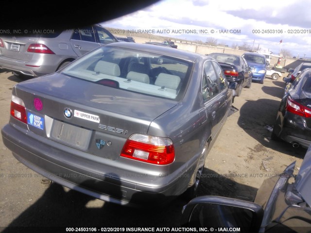 WBADT43412GY41735 - 2002 BMW 525 I AUTOMATIC GRAY photo 4