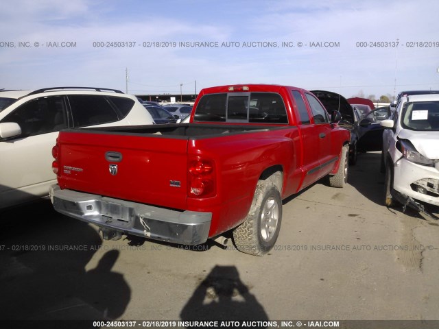 1D7HE42N86S501239 - 2006 DODGE DAKOTA SLT RED photo 4