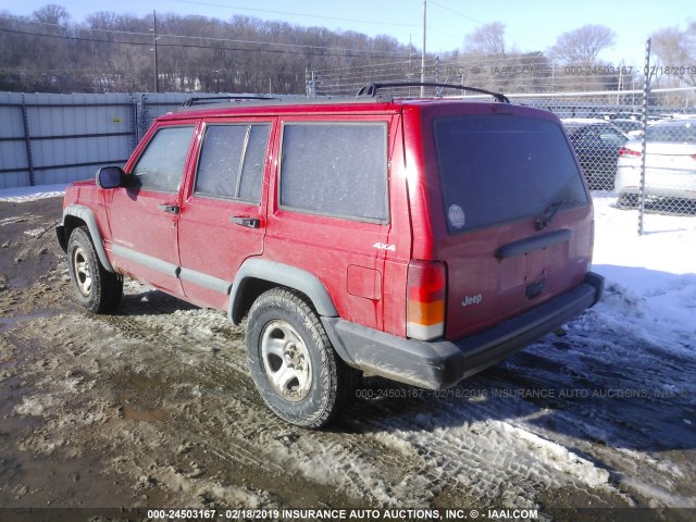 1J4FJ68S1WL279606 - 1998 JEEP CHEROKEE SPORT/CLASSIC RED photo 3