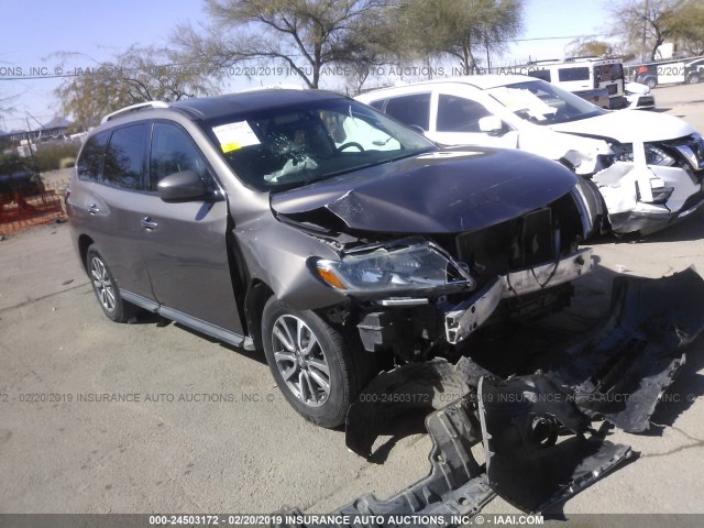 5N1AR2MN0DC660695 - 2013 NISSAN PATHFINDER S/SV/SL/PLATINUM BROWN photo 1