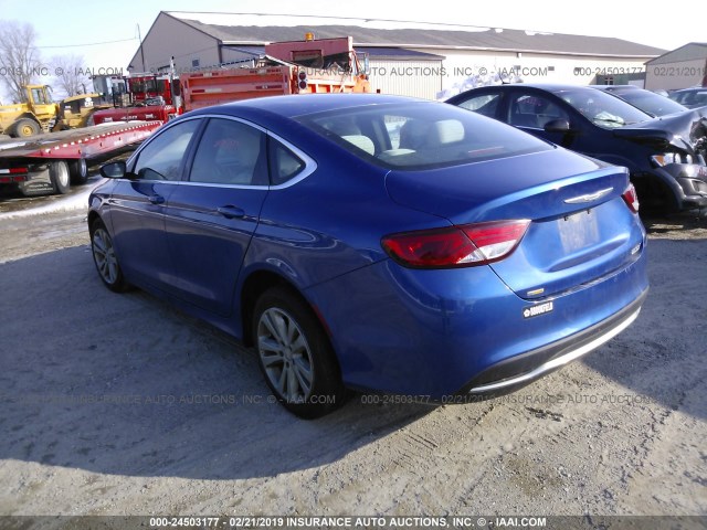 1C3CCCAB2FN694955 - 2015 CHRYSLER 200 LIMITED BLUE photo 3