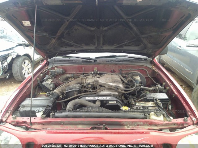 5TEGN92N74Z322654 - 2004 TOYOTA TACOMA DOUBLE CAB PRERUNNER BURGUNDY photo 10