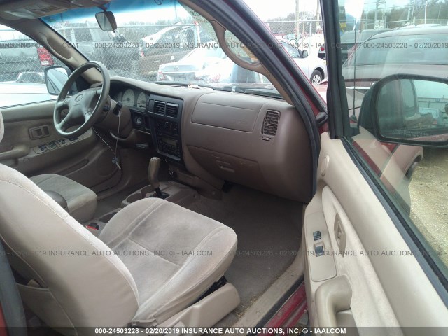 5TEGN92N74Z322654 - 2004 TOYOTA TACOMA DOUBLE CAB PRERUNNER BURGUNDY photo 5
