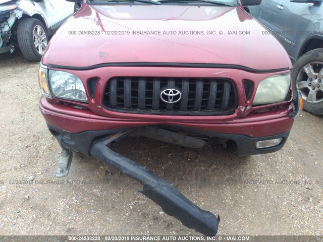 5TEGN92N74Z322654 - 2004 TOYOTA TACOMA DOUBLE CAB PRERUNNER BURGUNDY photo 6