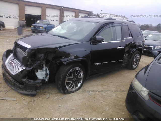 1GKKRTED5BJ372446 - 2011 GMC ACADIA DENALI BLACK photo 2