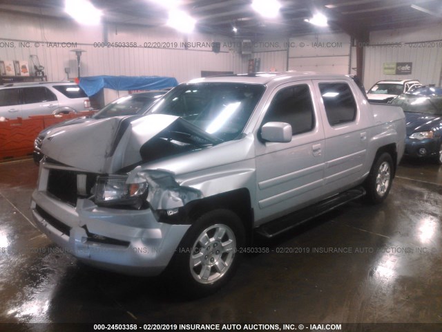 2HJYK16568H522429 - 2008 HONDA RIDGELINE RTL SILVER photo 2