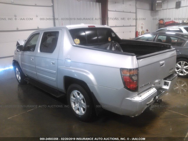 2HJYK16568H522429 - 2008 HONDA RIDGELINE RTL SILVER photo 3