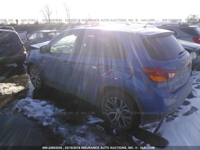 JA4AP3AU9GZ062483 - 2016 MITSUBISHI OUTLANDER SPORT ES/SE BLUE photo 3