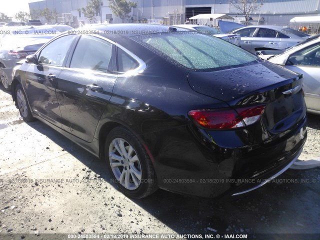 1C3CCCAB4GN154931 - 2016 CHRYSLER 200 LIMITED BLACK photo 3