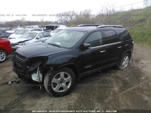 1GKEV23758J242255 - 2008 GMC ACADIA SLT-1 BLACK photo 2