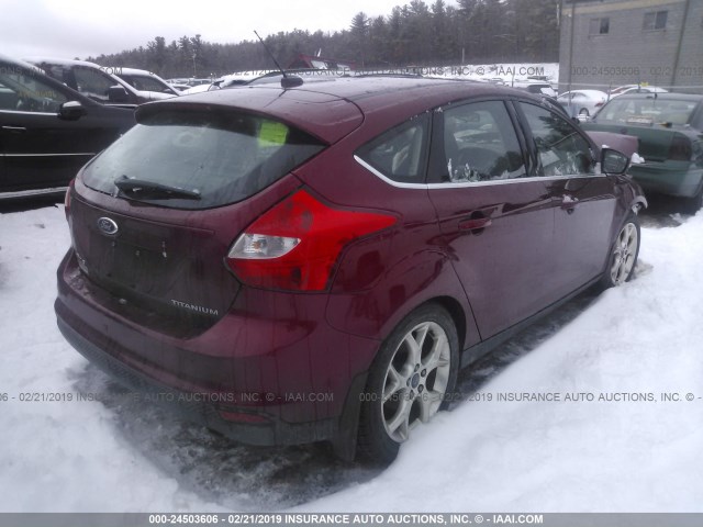 1FADP3N26DL258137 - 2013 FORD FOCUS TITANIUM RED photo 4