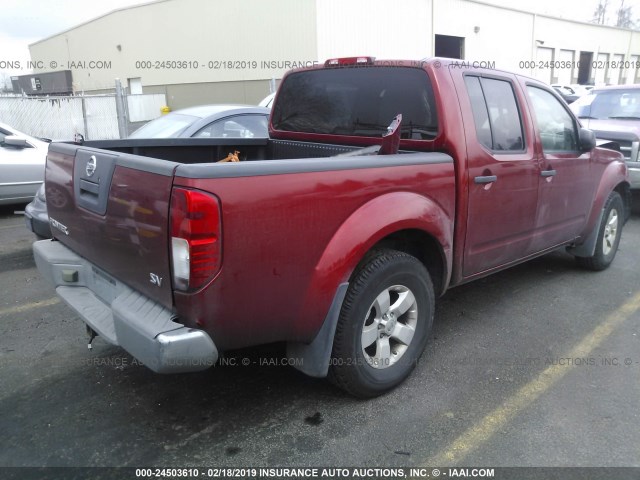1N6AD0ER4CC477580 - 2012 NISSAN FRONTIER S/SV/SL/PRO-4X RED photo 4