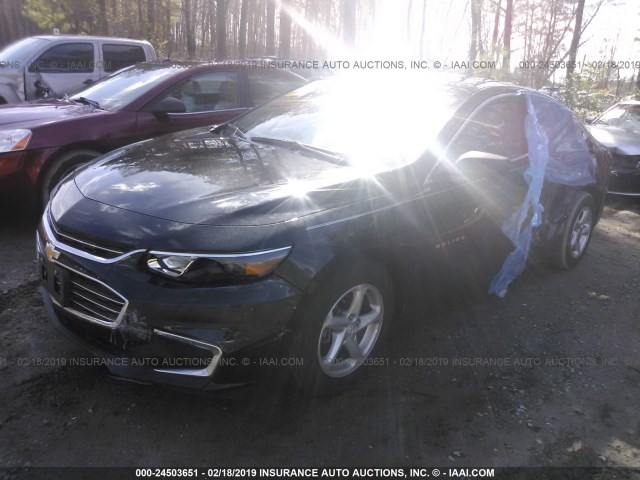 1G1ZB5ST6JF282268 - 2018 CHEVROLET MALIBU LS BLACK photo 2