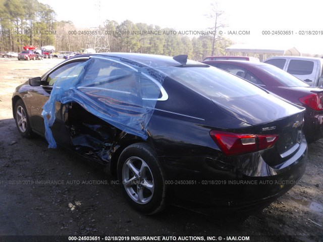 1G1ZB5ST6JF282268 - 2018 CHEVROLET MALIBU LS BLACK photo 3