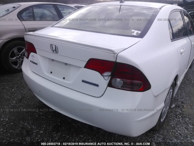 JHMFA36258S019420 - 2008 HONDA CIVIC HYBRID WHITE photo 4