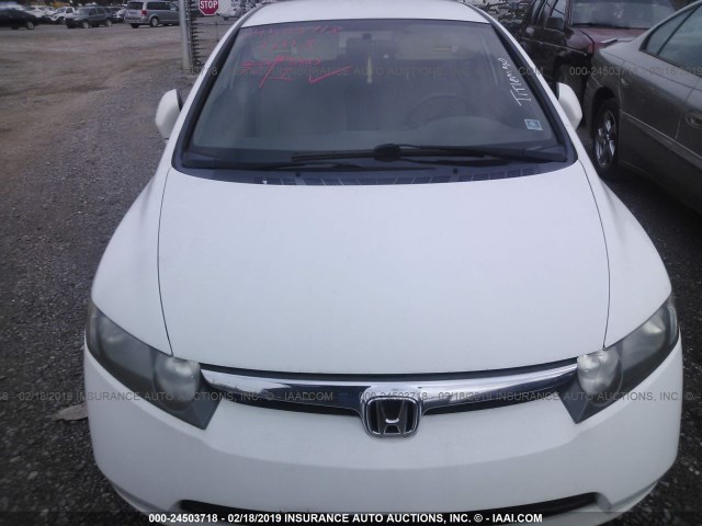 JHMFA36258S019420 - 2008 HONDA CIVIC HYBRID WHITE photo 6