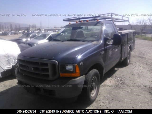 1FDSF34L21EC82235 - 2001 FORD F350 SRW SUPER DUTY BLUE photo 2