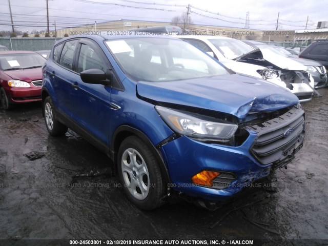 1FMCU0F73JUA33019 - 2018 FORD ESCAPE S BLUE photo 1