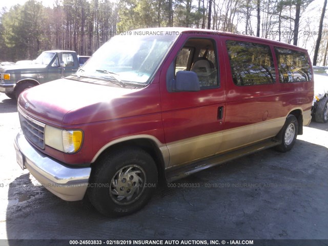 1FMEE11NXPHA16933 - 1993 FORD ECONOLINE E150 BURGUNDY photo 2