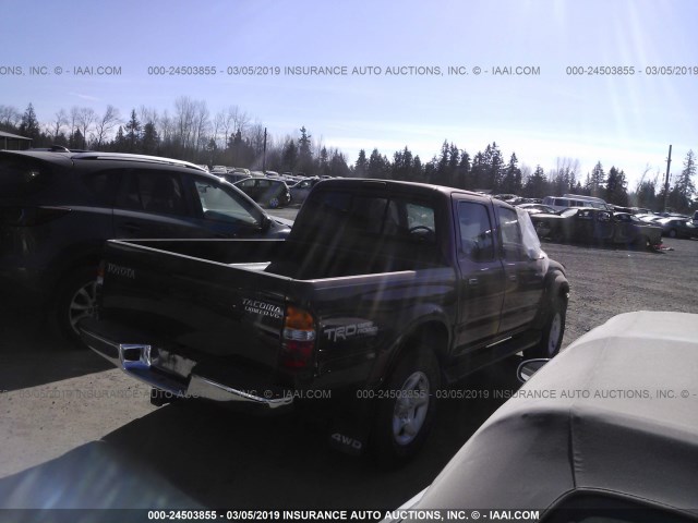 5TEHN72N32Z122313 - 2002 TOYOTA TACOMA DOUBLE CAB 红色 照片 4