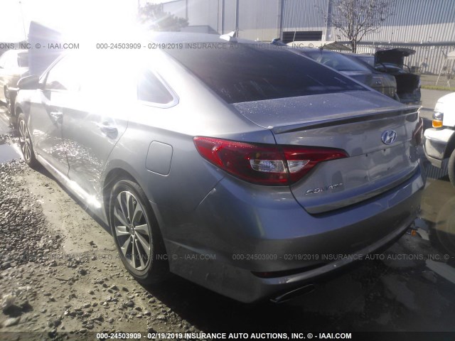 5NPE34AF4FH087954 - 2015 HYUNDAI SONATA SPORT/LIMITED SILVER photo 3