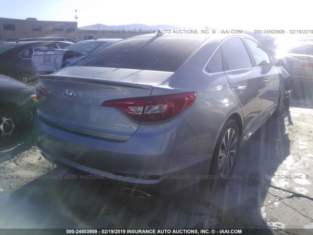 5NPE34AF4FH087954 - 2015 HYUNDAI SONATA SPORT/LIMITED SILVER photo 4