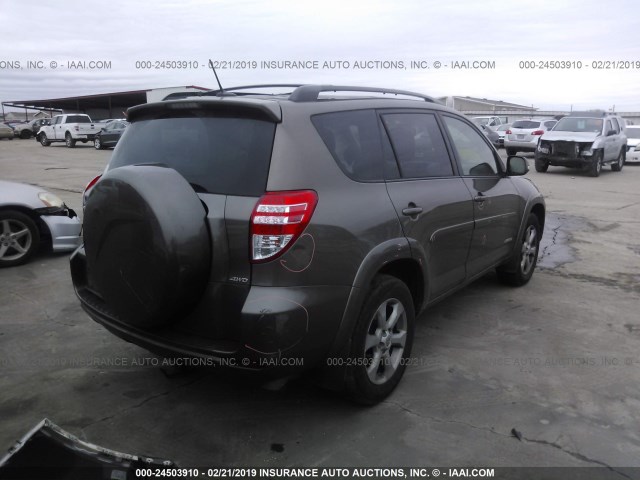 2T3DK4DV7AW029842 - 2010 TOYOTA RAV4 LIMITED BROWN photo 4