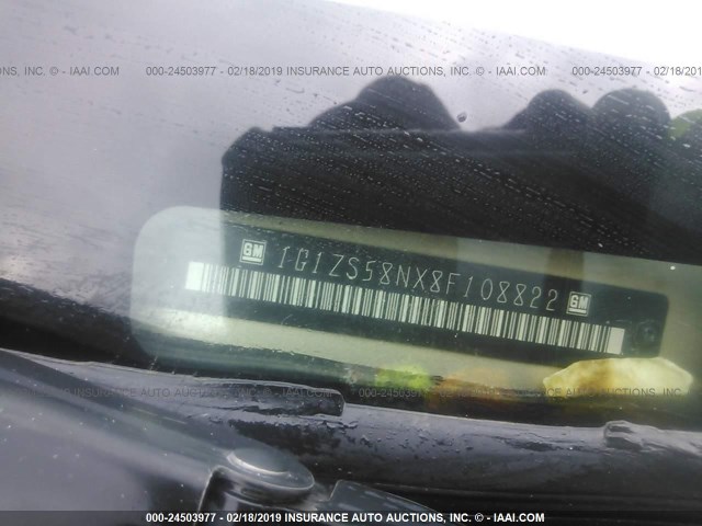 1G1ZS58NX8F108822 - 2008 CHEVROLET MALIBU LS GOLD photo 9