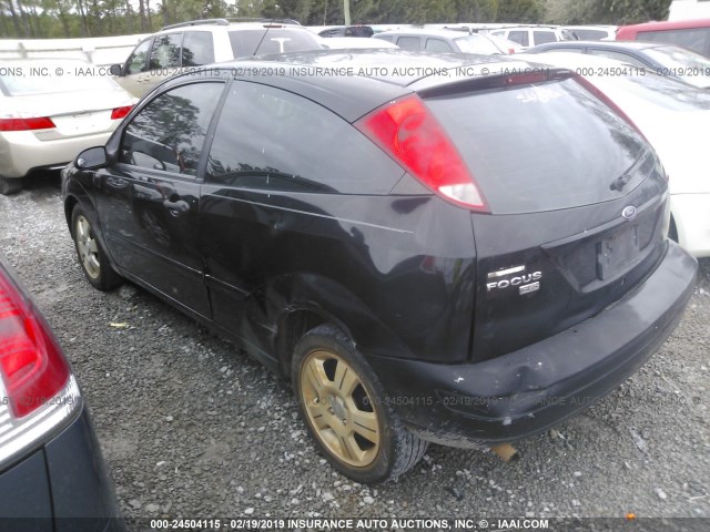 1FAFP31N87W307267 - 2007 FORD FOCUS ZX3/S/SE/SES BLACK photo 3