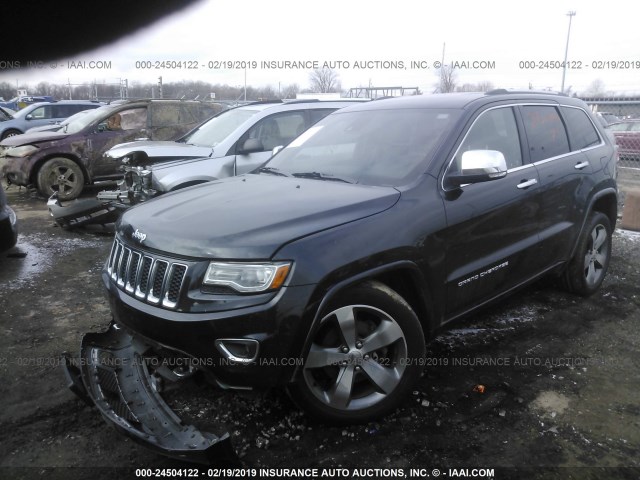 1C4RJFCG4EC177642 - 2014 JEEP GRAND CHEROKEE OVERLAND BLACK photo 2