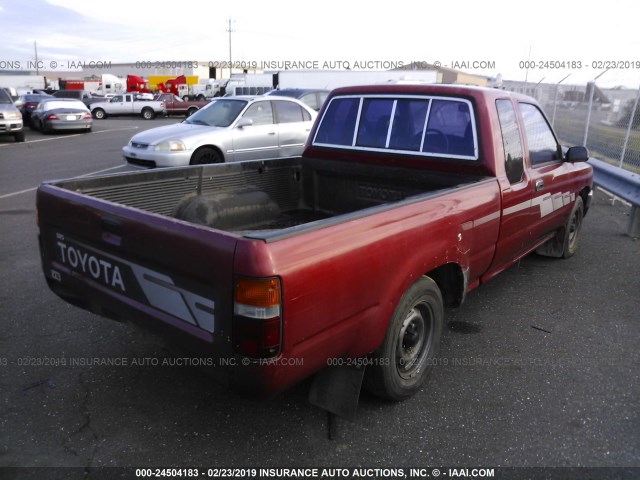 JT4VN93G3N5030074 - 1992 TOYOTA PICKUP 1/2 TON EX LONG WHLBS SR5 RED photo 4