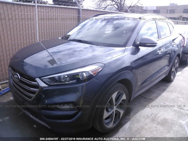 KM8J3CA22HU497842 - 2017 HYUNDAI TUCSON LIMITED/SPORT AND ECO/SE GRAY photo 2