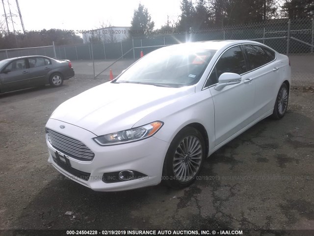 3FA6P0K99DR144496 - 2013 FORD FUSION TITANIUM WHITE photo 2