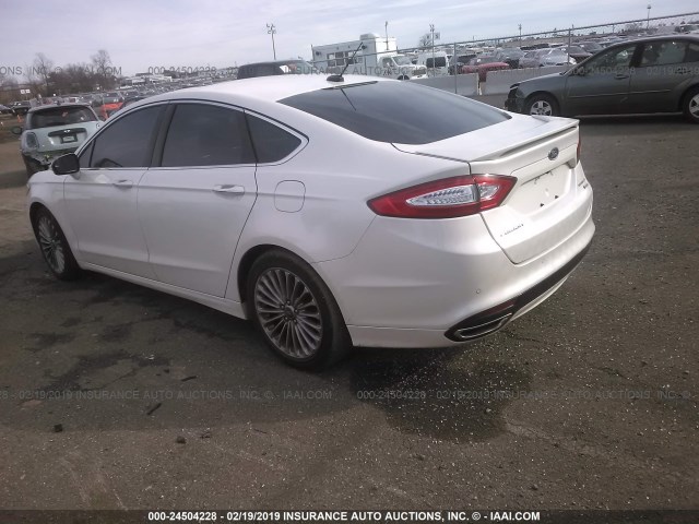 3FA6P0K99DR144496 - 2013 FORD FUSION TITANIUM WHITE photo 3