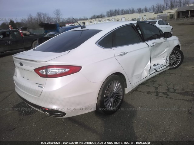 3FA6P0K99DR144496 - 2013 FORD FUSION TITANIUM WHITE photo 4