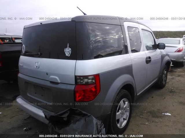 5J6YH18574L003204 - 2004 HONDA ELEMENT EX SILVER photo 4