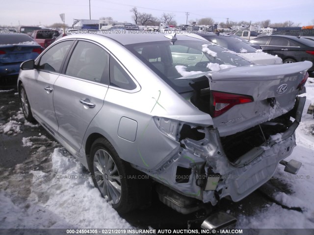 5NPE34AF7FH086880 - 2015 HYUNDAI SONATA SPORT/LIMITED SILVER photo 3