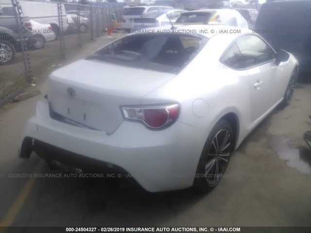 JF1ZNAA11E9701063 - 2014 TOYOTA SCION FR-S WHITE photo 4